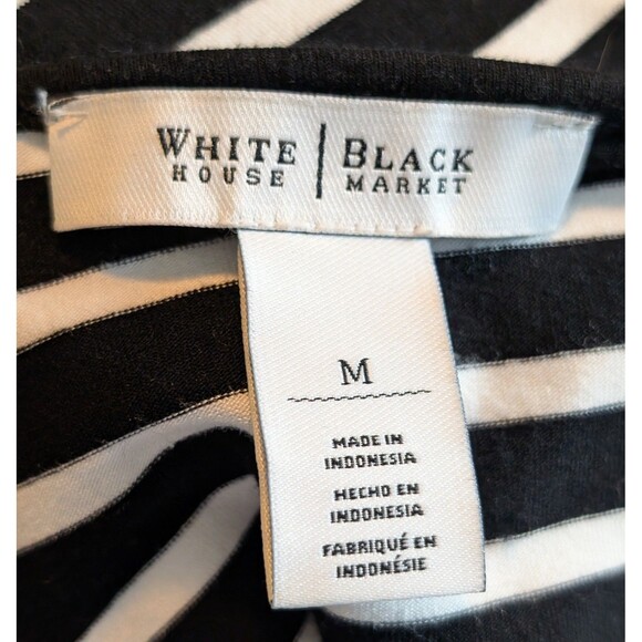 White House Black Market Size M Dress Striped Shift Stretch Casual Nautical - Picture 5 of 9